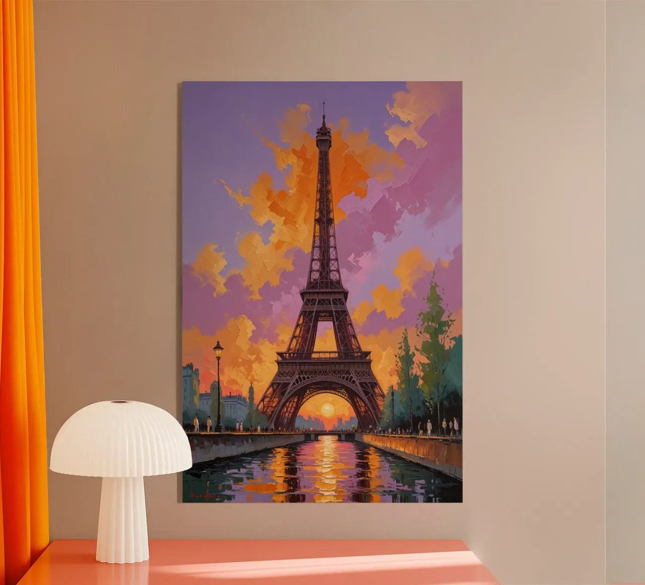 The Eiffel Tower Amidst Sunset Splendor plexiglass da AlbertKlee