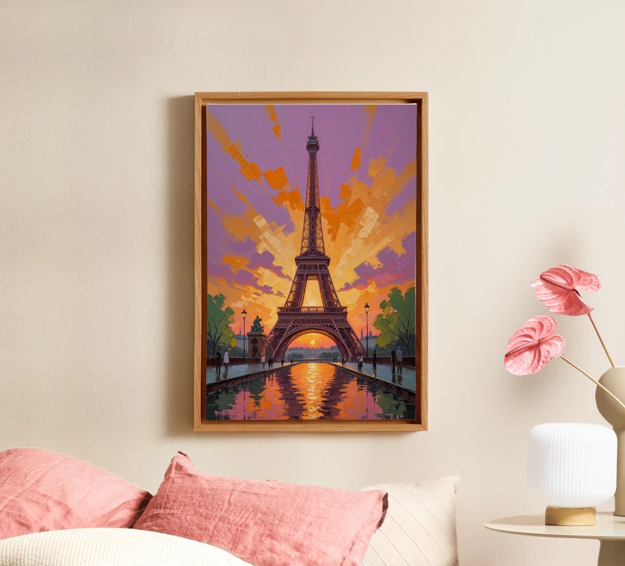 Eiffel Tower Radiance in Impressionist Style tela da AlbertKlee