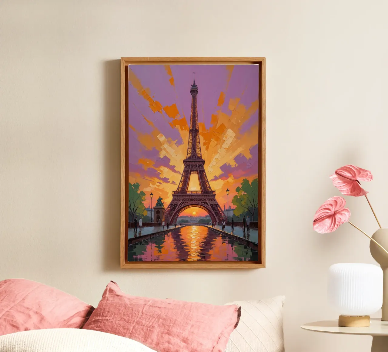 Eiffel Tower Radiance in Impressionist Style Leinwand von AlbertKlee