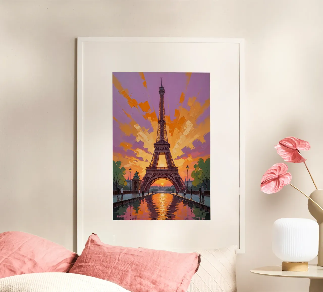 Eiffel Tower Radiance in Impressionist Style carta hahnemühle da AlbertKlee