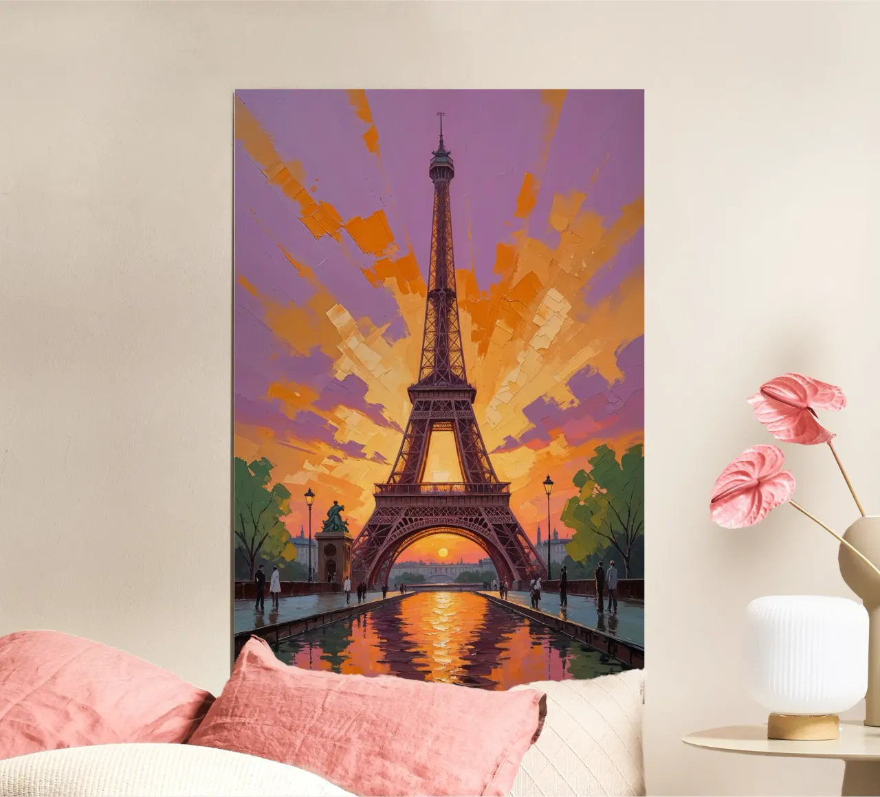 Eiffel Tower Radiance in Impressionist Style carta hahnemühle da AlbertKlee