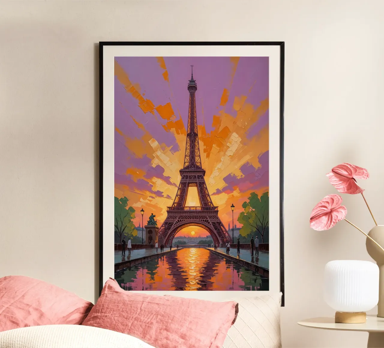 Eiffel Tower Radiance in Impressionist Style carta hahnemühle da AlbertKlee