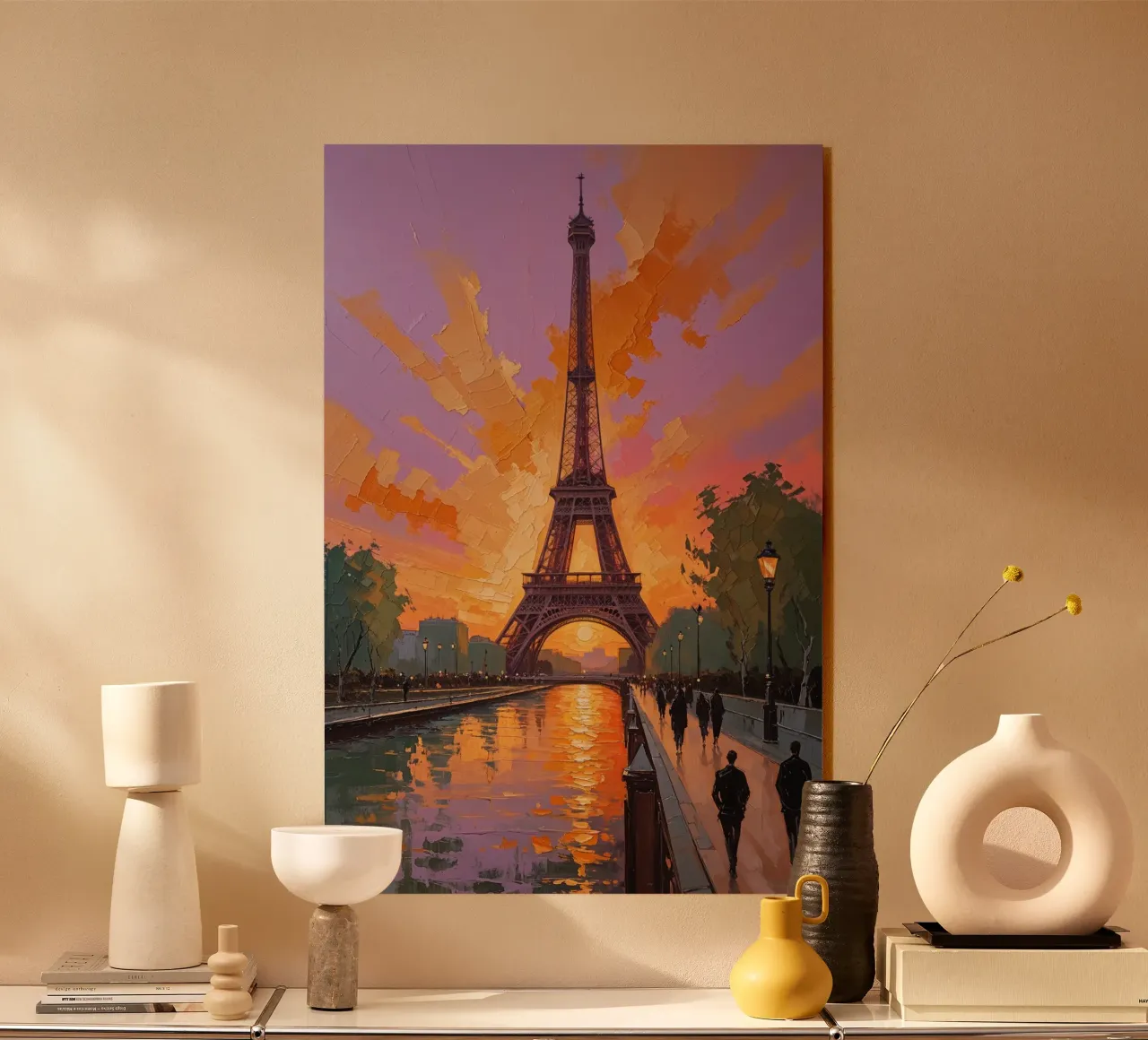 Illuminated Eiffel Tower at Sunset plexiglass da AlbertKlee