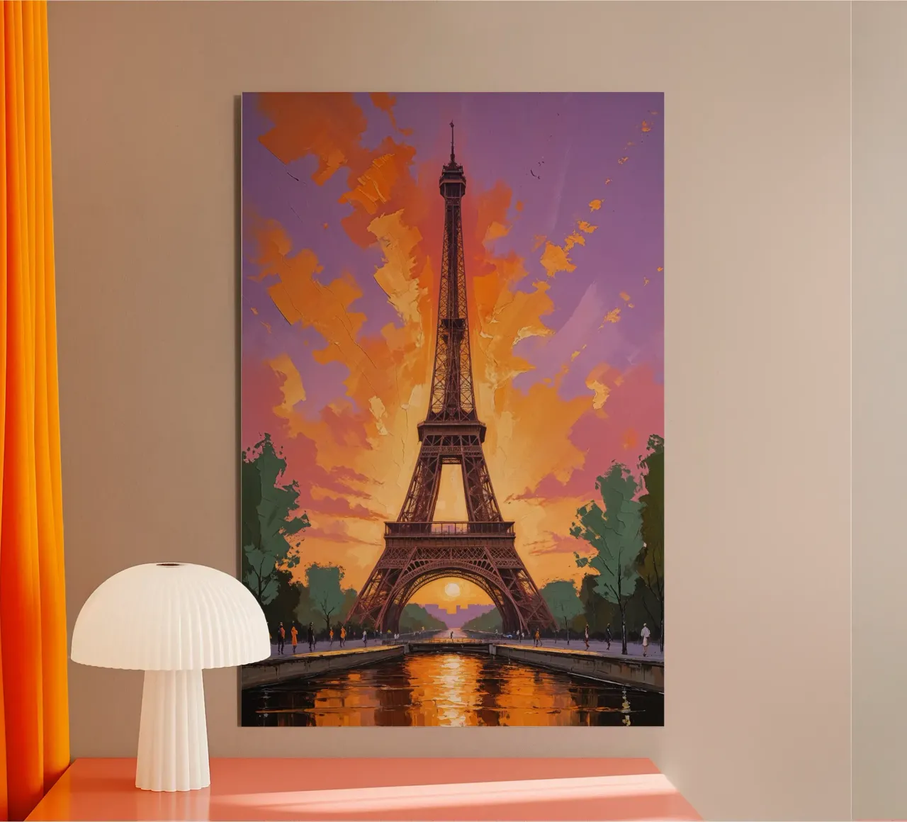 Sunset Symphony: The Eiffel Tower in Paris alluminio dibond da AlbertKlee