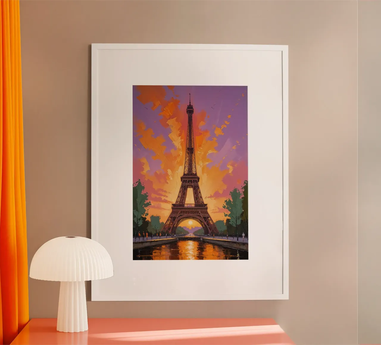 Sunset Symphony: The Eiffel Tower in Paris hahnemühle by AlbertKlee