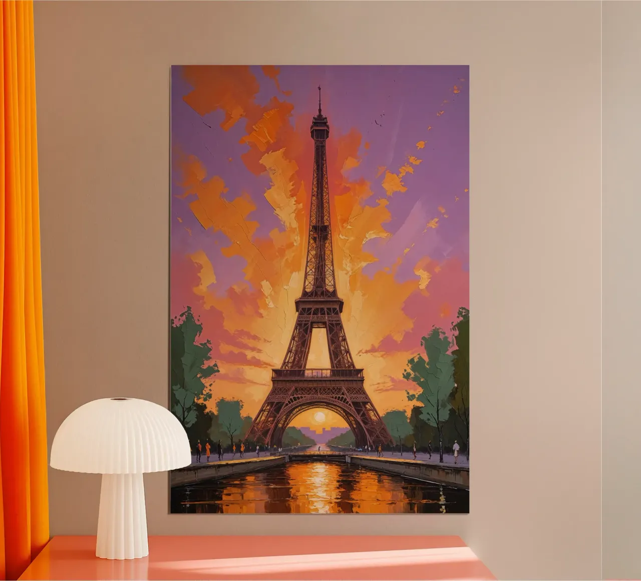 Sunset Symphony: The Eiffel Tower in Paris carta hahnemühle da AlbertKlee