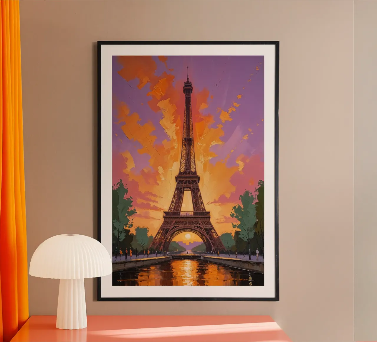 Sunset Symphony: The Eiffel Tower in Paris carta hahnemühle da AlbertKlee
