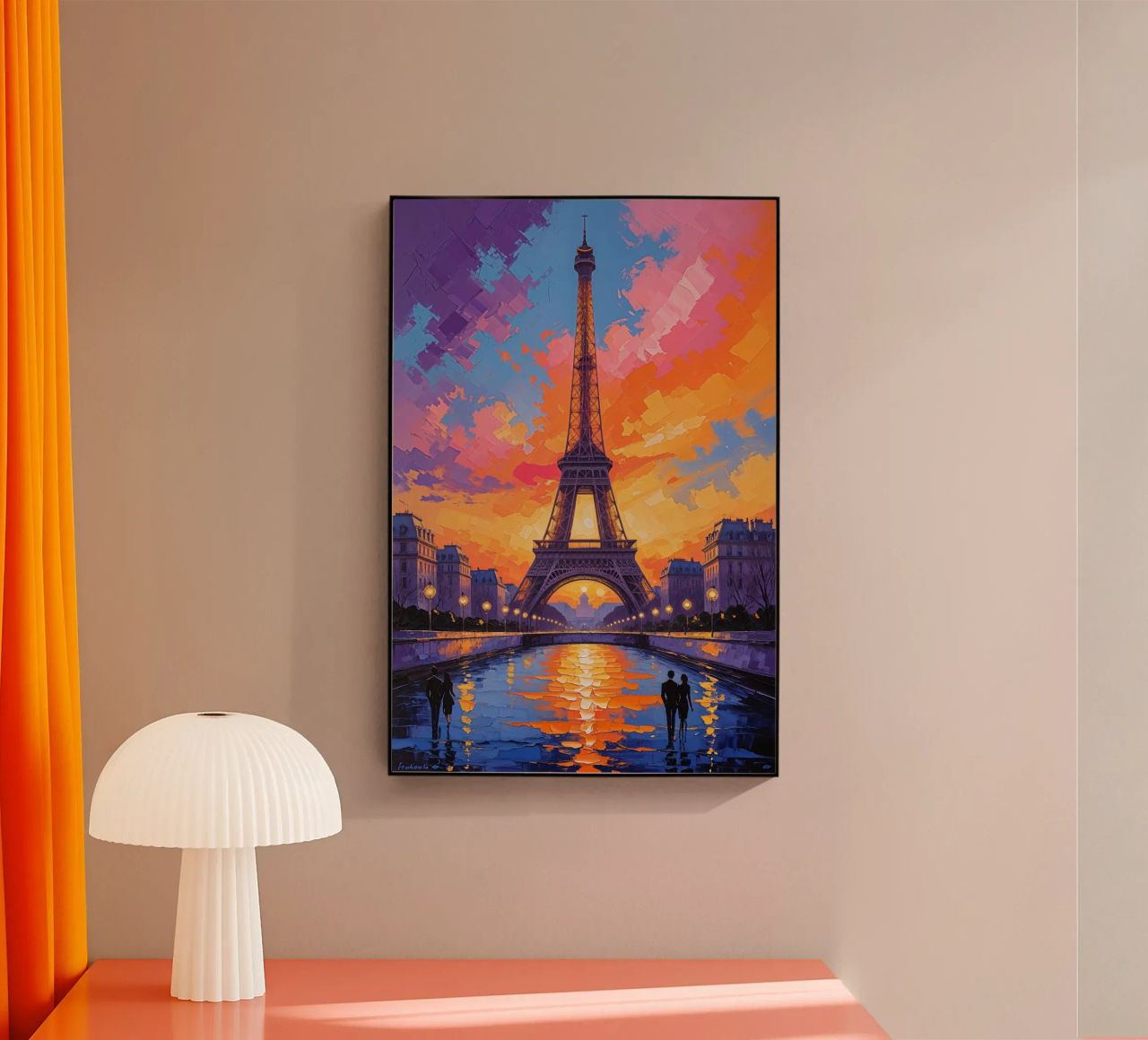 Eiffel Tower Reflection in Sunset Glow plexiglass da AlbertKlee