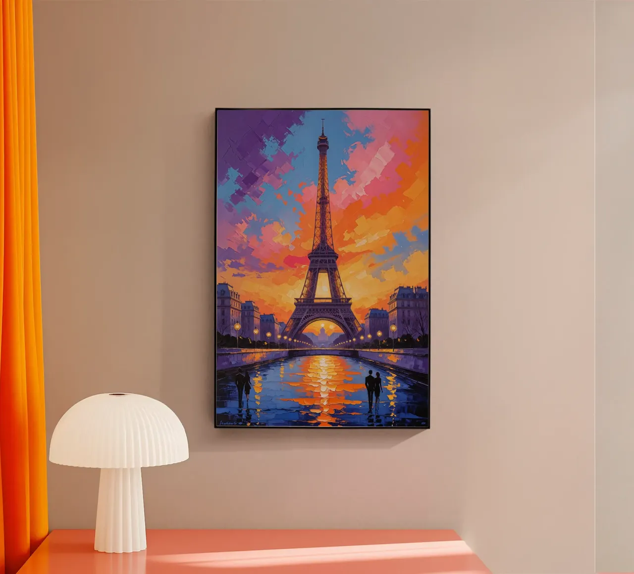 Eiffel Tower Reflection in Sunset Glow plexiglass da AlbertKlee