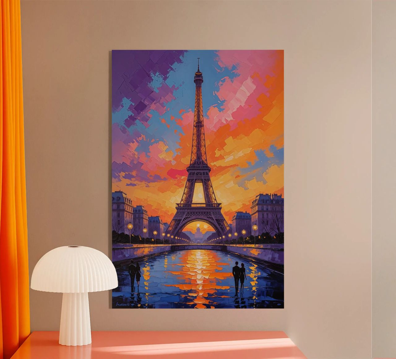 Eiffel Tower Reflection in Sunset Glow plexiglass da AlbertKlee