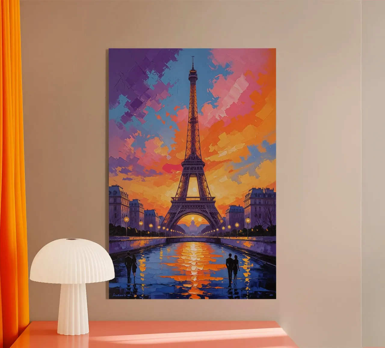 Eiffel Tower Reflection in Sunset Glow Acryl-Glas von AlbertKlee