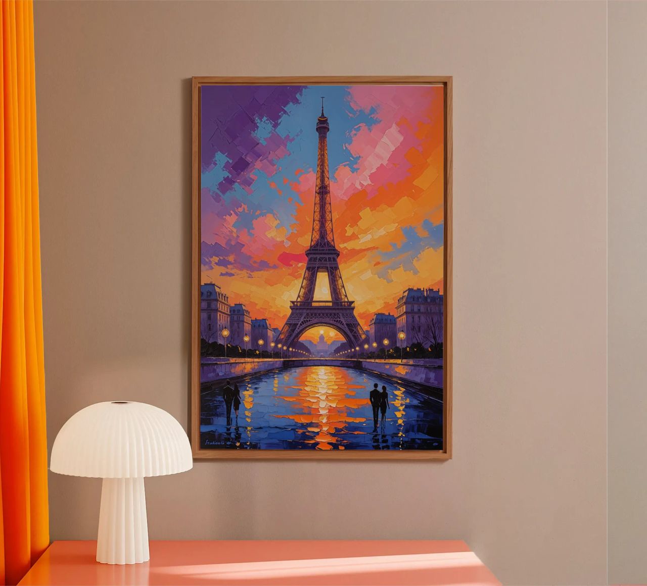 Eiffel Tower Reflection in Sunset Glow pannello forex da AlbertKlee