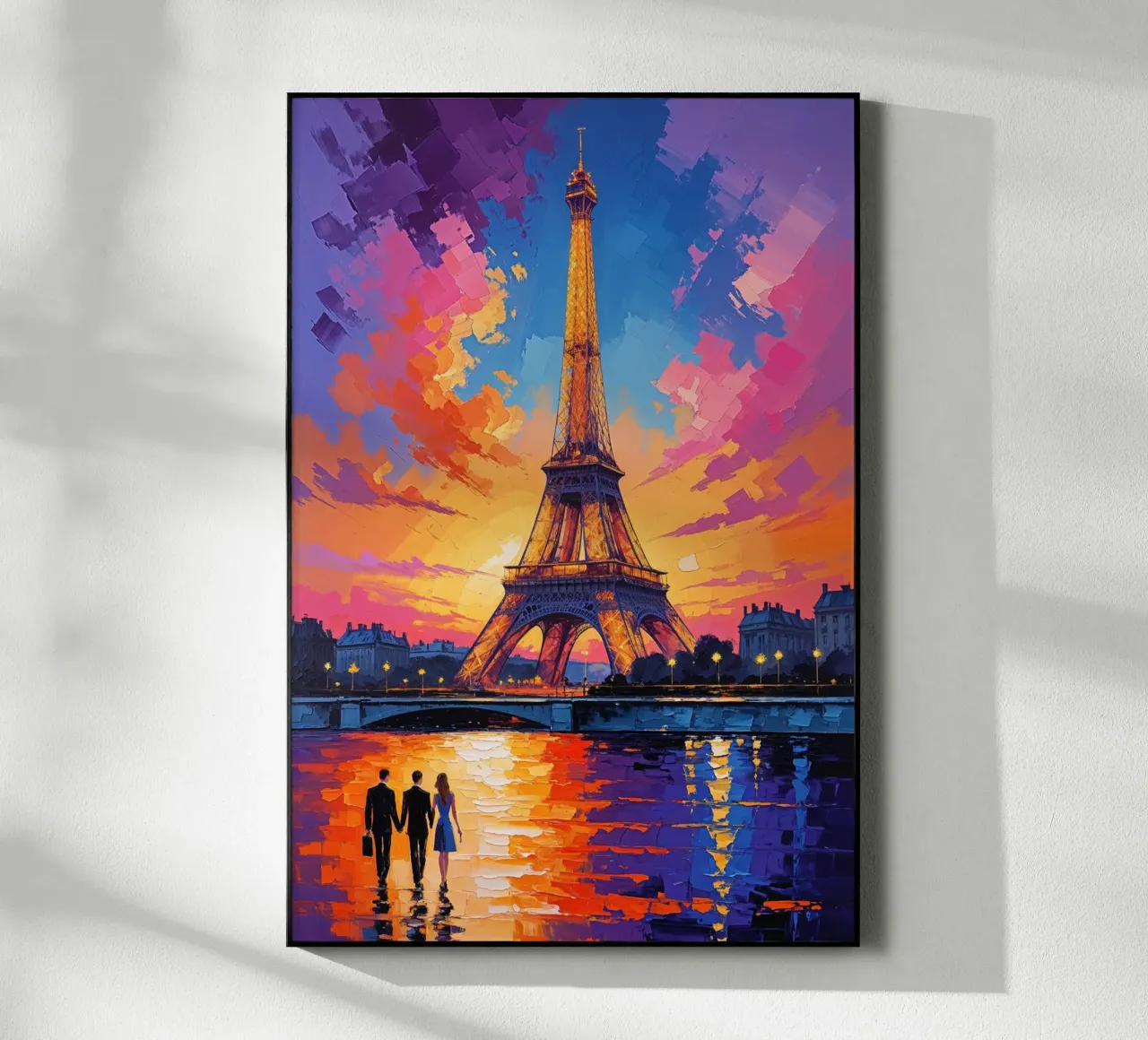 Eiffel Tower Illuminated in Parisian Sunset Acryl-Glas von AlbertKlee