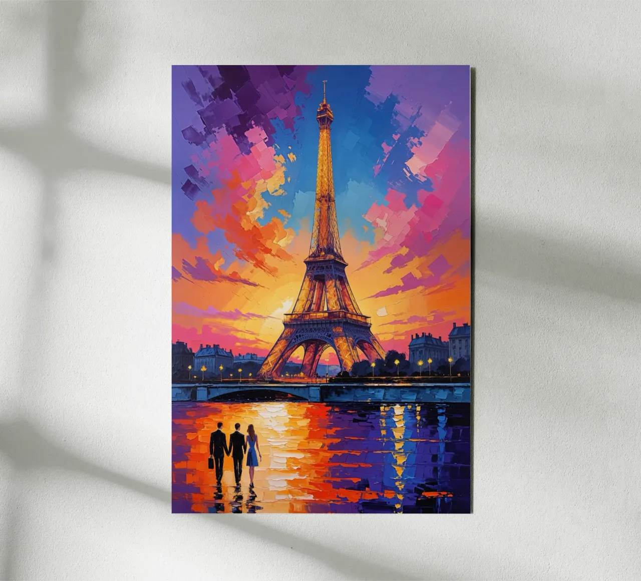 Eiffel Tower Illuminated in Parisian Sunset alluminio dibond da AlbertKlee