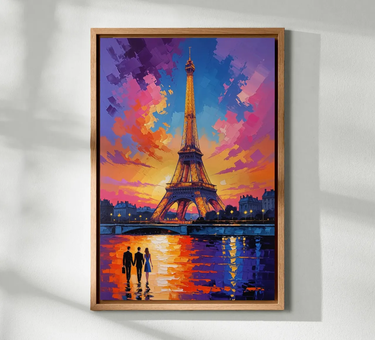 Eiffel Tower Illuminated in Parisian Sunset tela da AlbertKlee