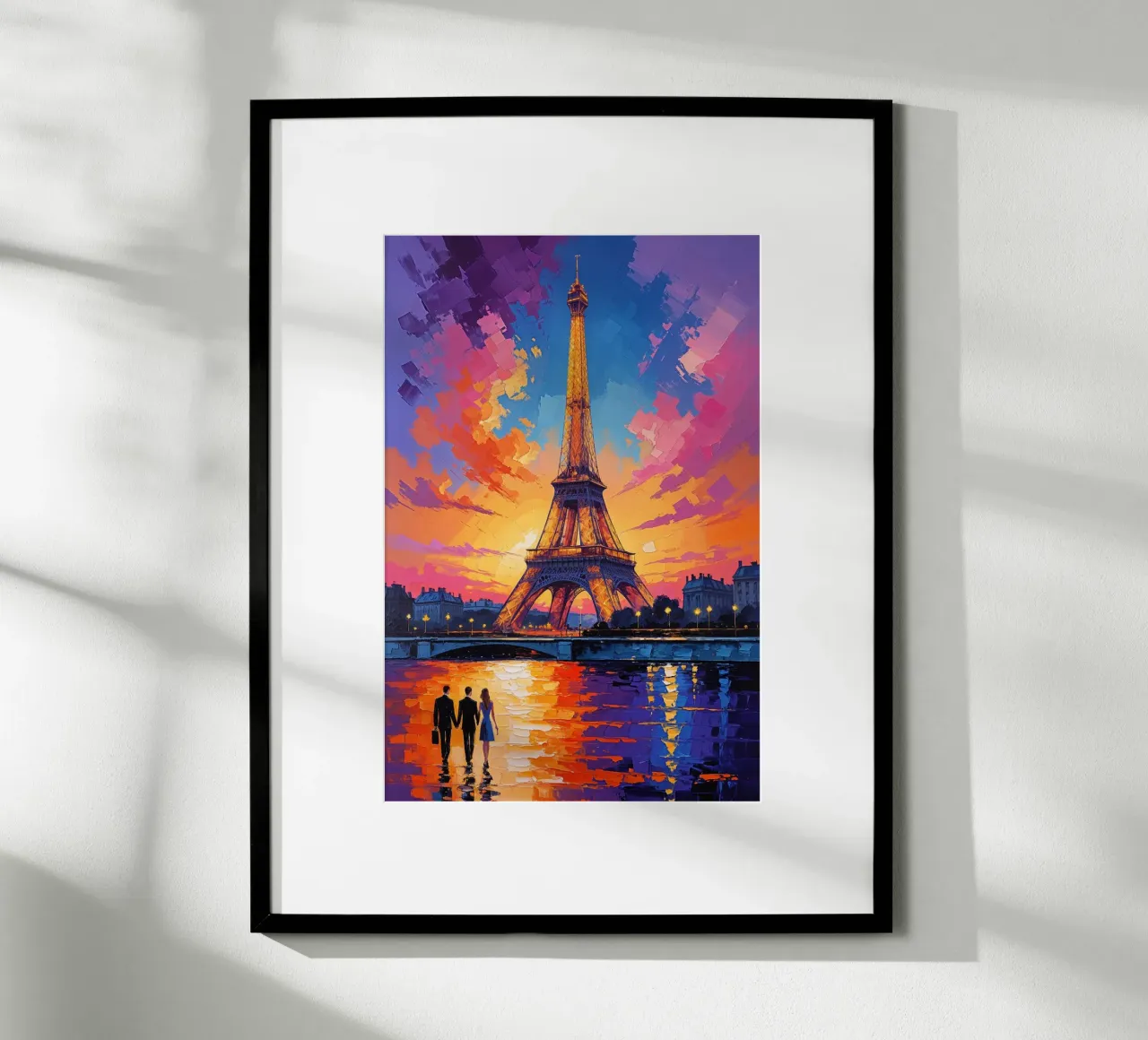 Eiffel Tower Illuminated in Parisian Sunset Poster von AlbertKlee
