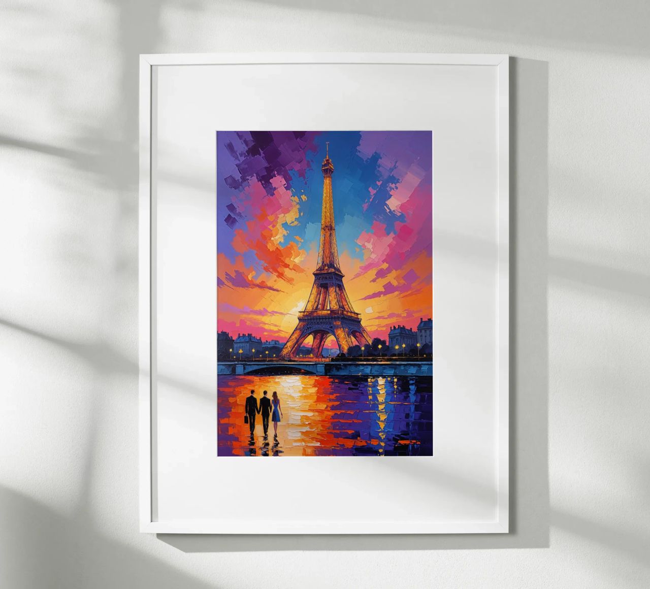 Eiffel Tower Illuminated in Parisian Sunset carta hahnemühle da AlbertKlee