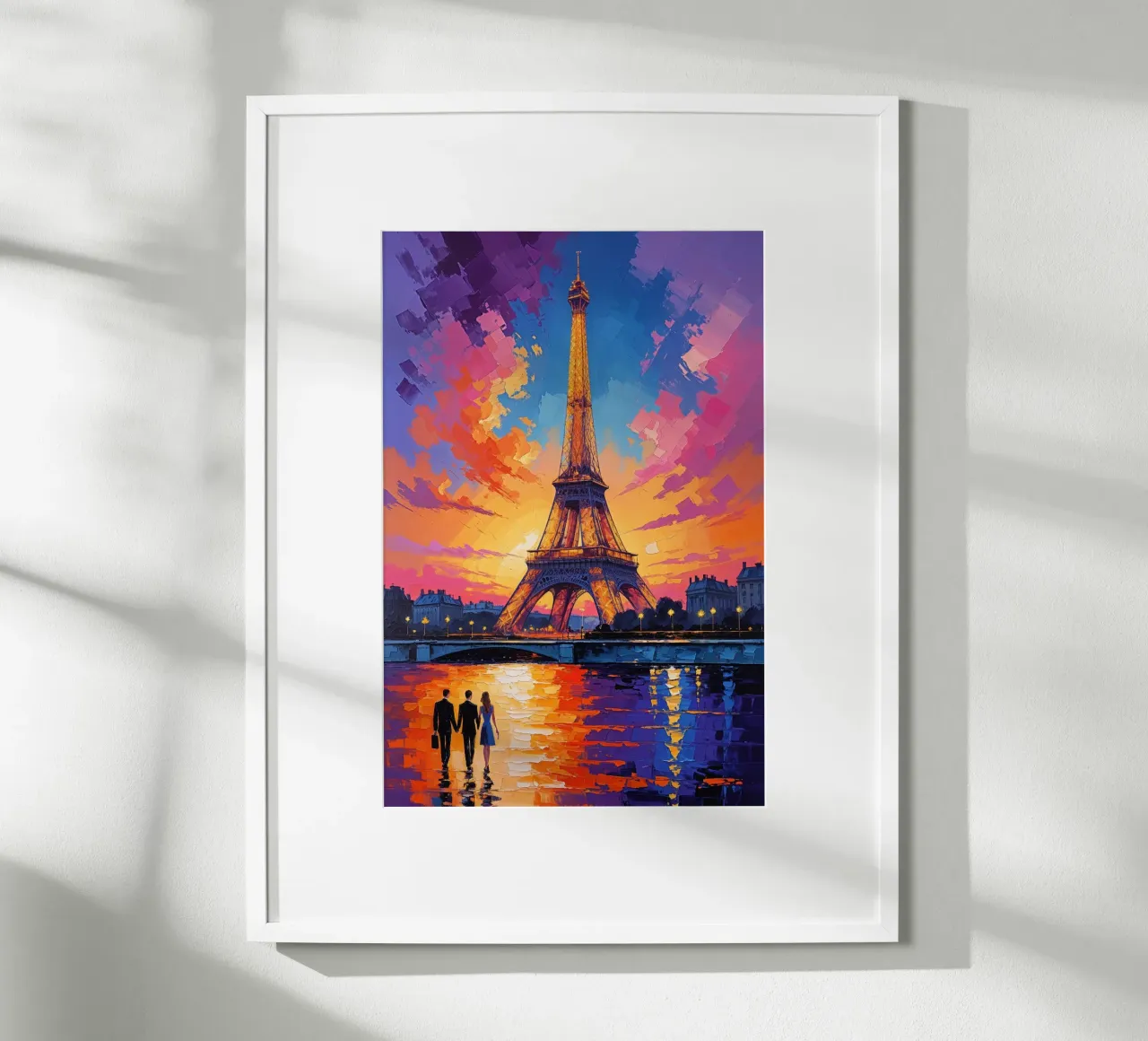 Eiffel Tower Illuminated in Parisian Sunset Poster von AlbertKlee