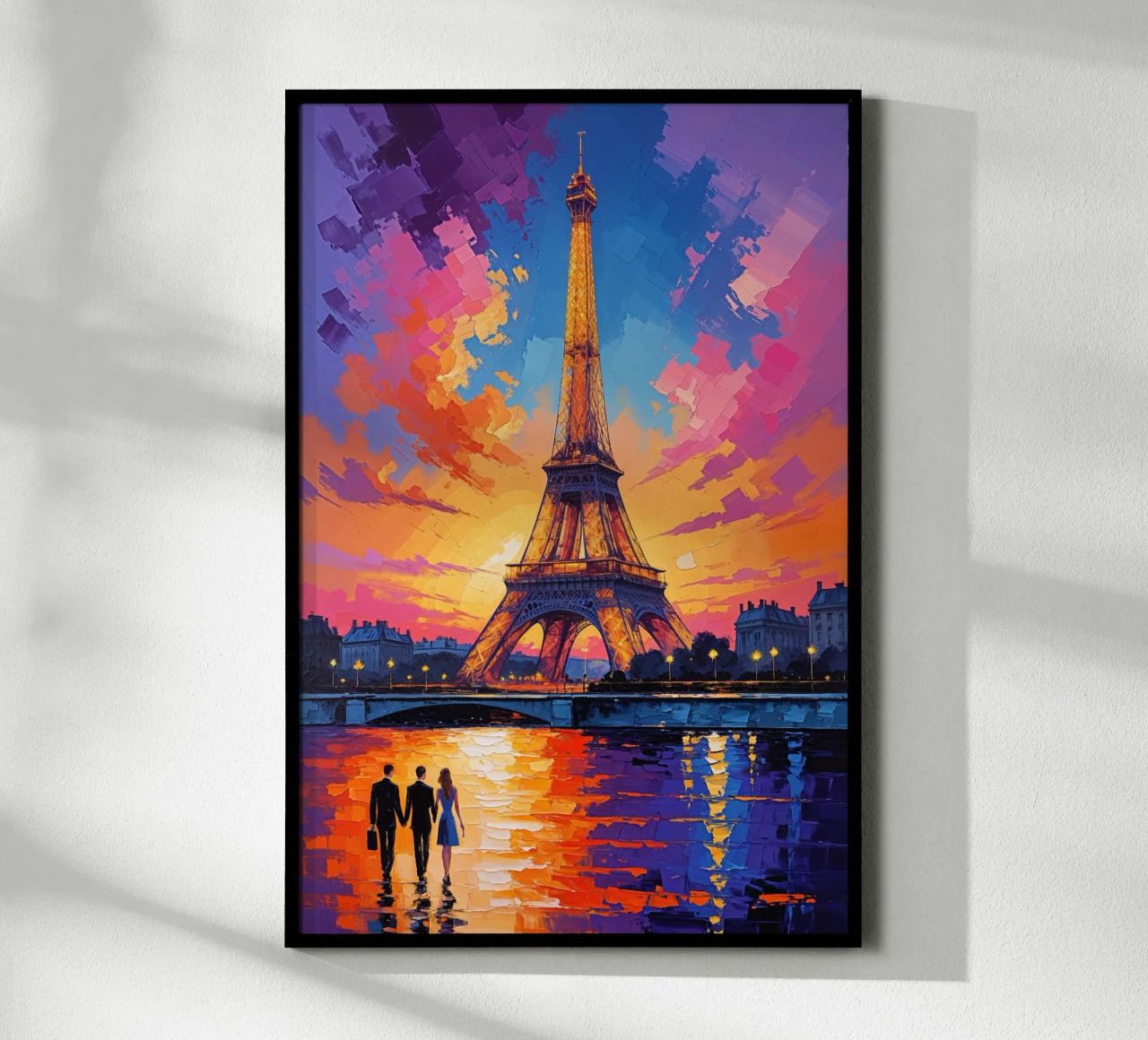 Eiffel Tower Illuminated in Parisian Sunset carta hahnemühle da AlbertKlee