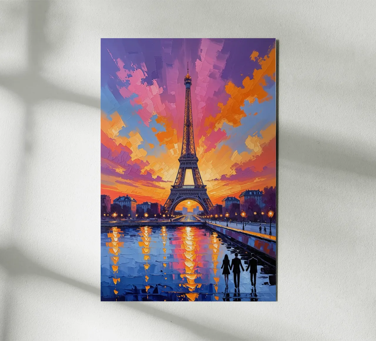 Romantic Twilight at the Eiffel Tower Alu-Dibond von AlbertKlee