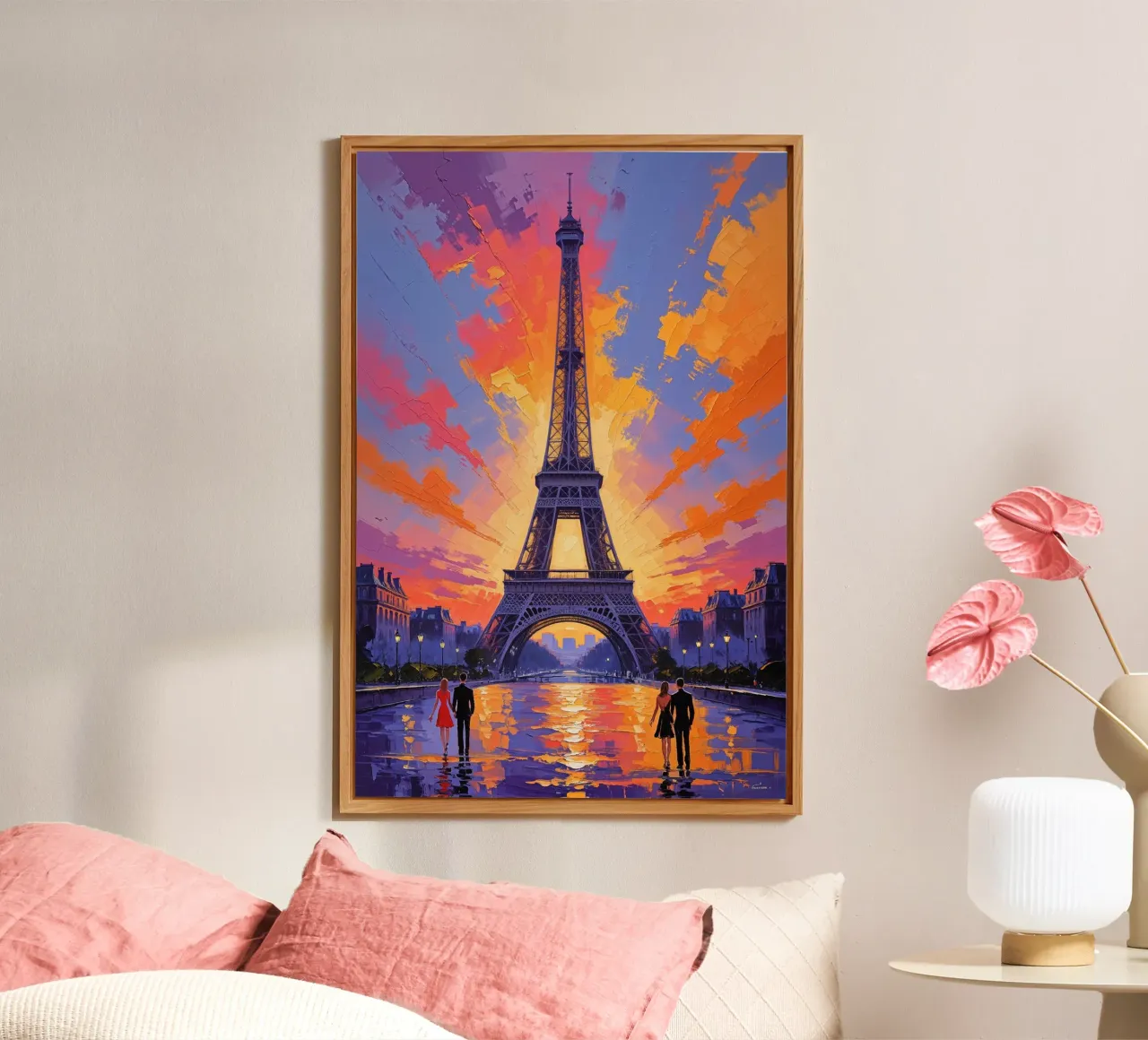 Eiffel Tower and Sunset Symphony alluminio dibond da AlbertKlee