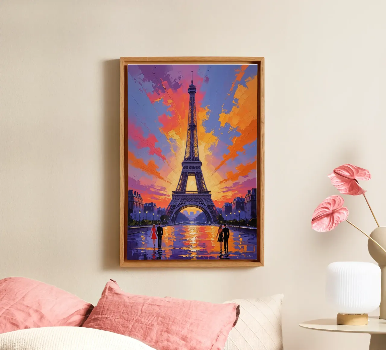 Eiffel Tower and Sunset Symphony tela da AlbertKlee