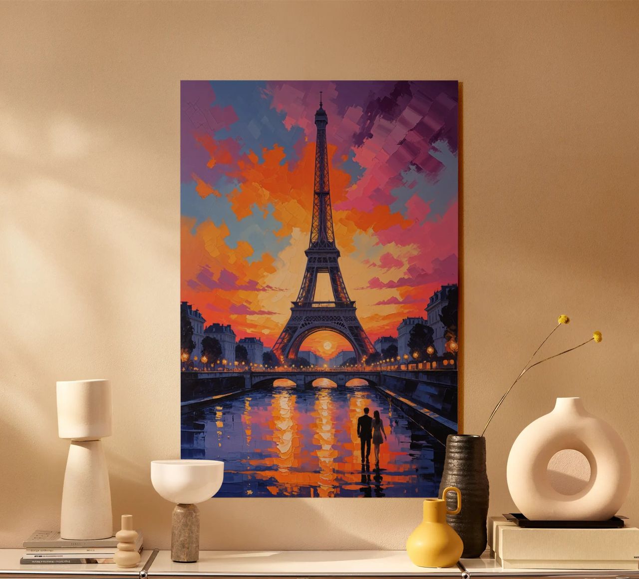 Golden Glow of the Eiffel Tower at Dusk plexiglass da AlbertKlee