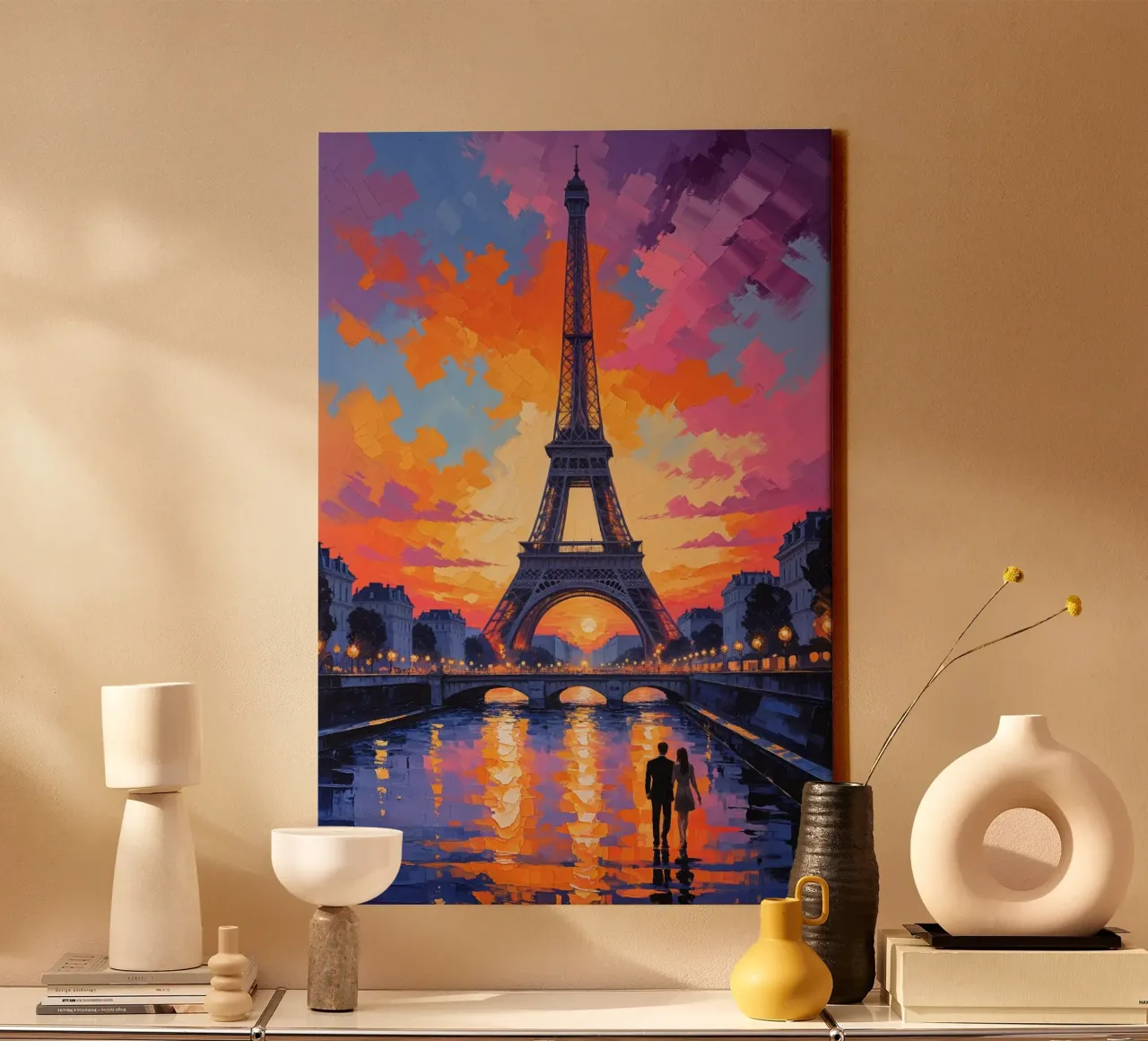 Golden Glow of the Eiffel Tower at Dusk tela da AlbertKlee