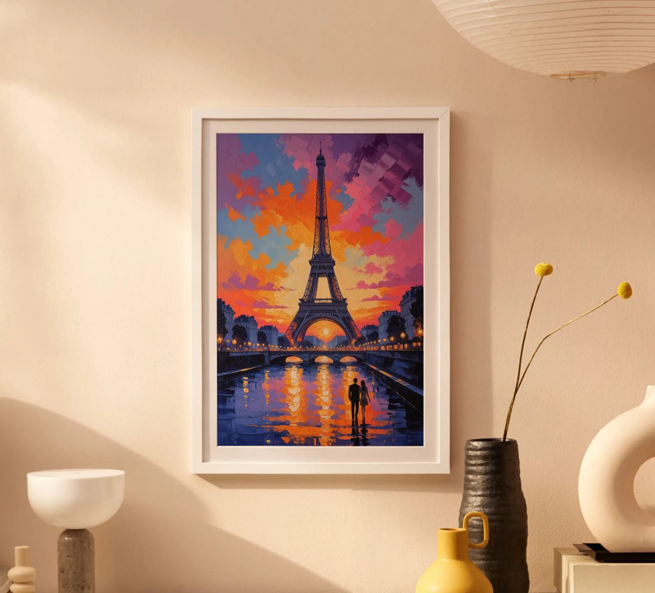 Golden Glow of the Eiffel Tower at Dusk Poster von AlbertKlee