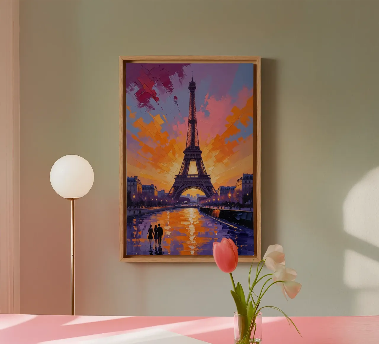 Eiffel Tower Reflections in Twilight Serenity tela da AlbertKlee