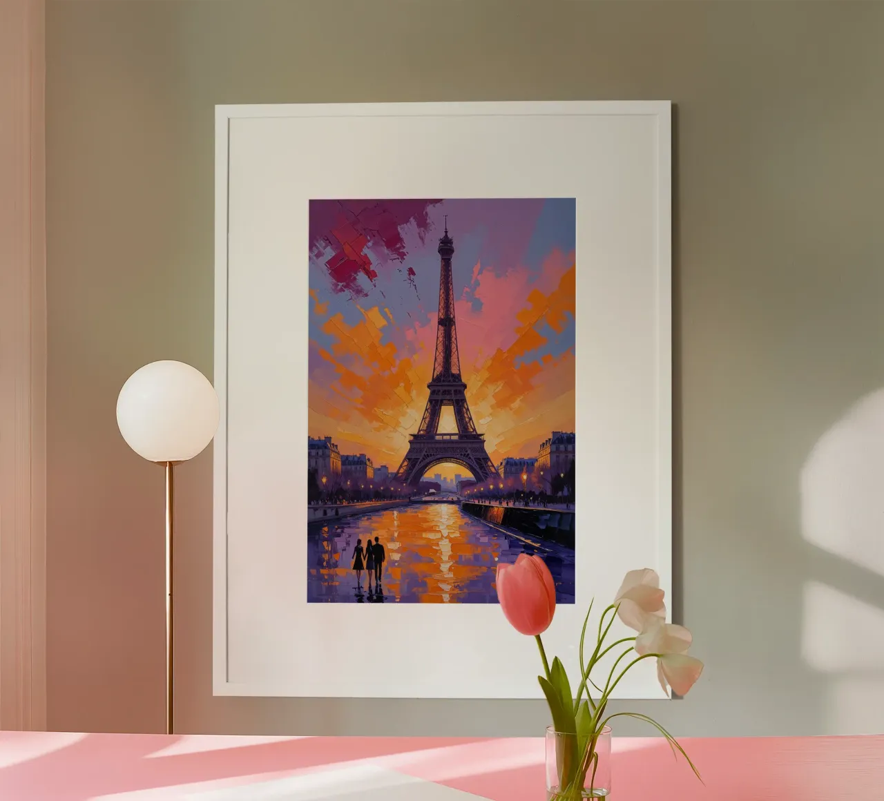 Eiffel Tower Reflections in Twilight Serenity Poster von AlbertKlee