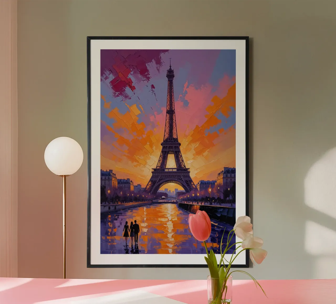 Eiffel Tower Reflections in Twilight Serenity Poster von AlbertKlee