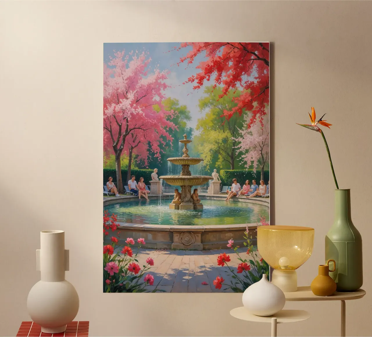 Springtime Elegance in Luxembourg tela con Cornice a cassetta da AlbertKlee