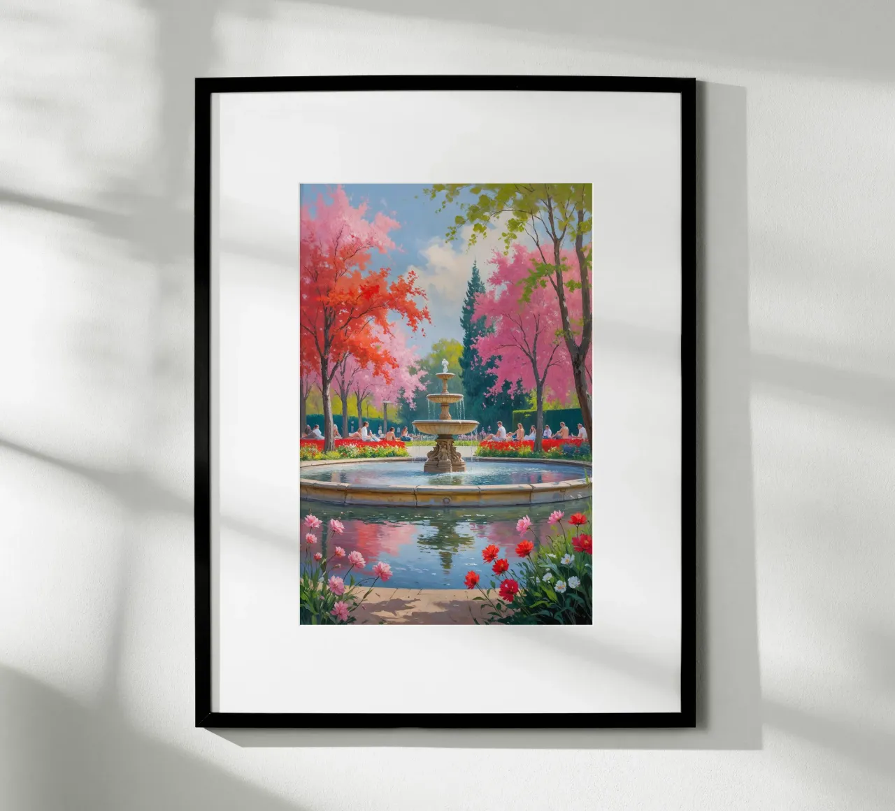 Luxembourg Fountain Serenity poster con telaio in plastica da AlbertKlee