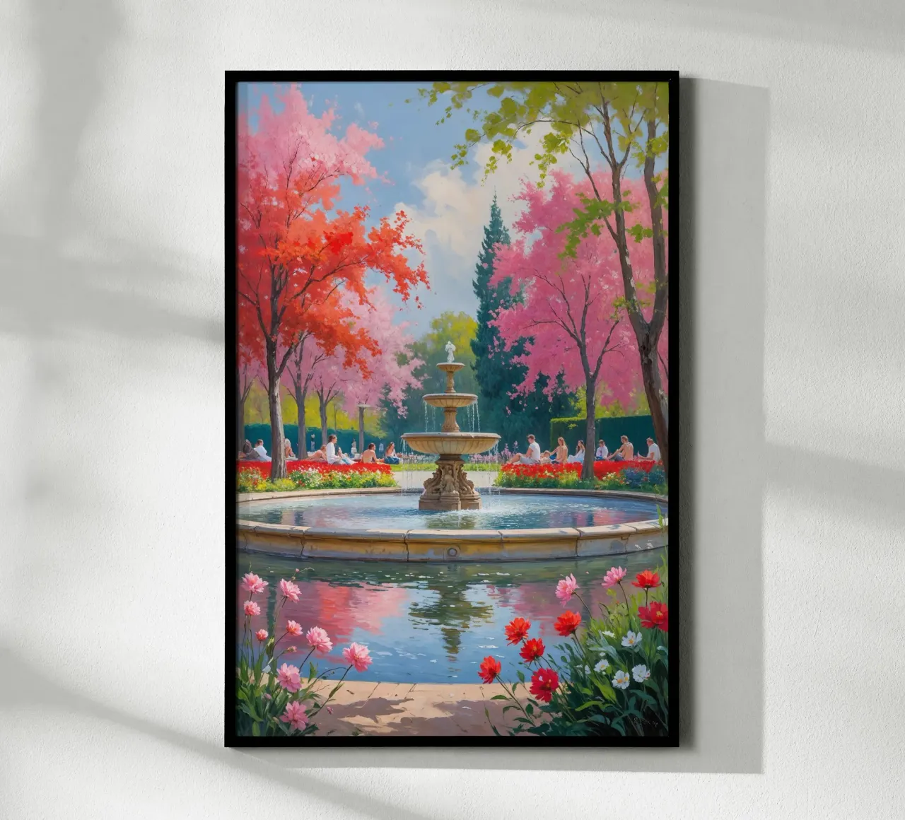 Luxembourg Fountain Serenity poster con telaio in plastica da AlbertKlee