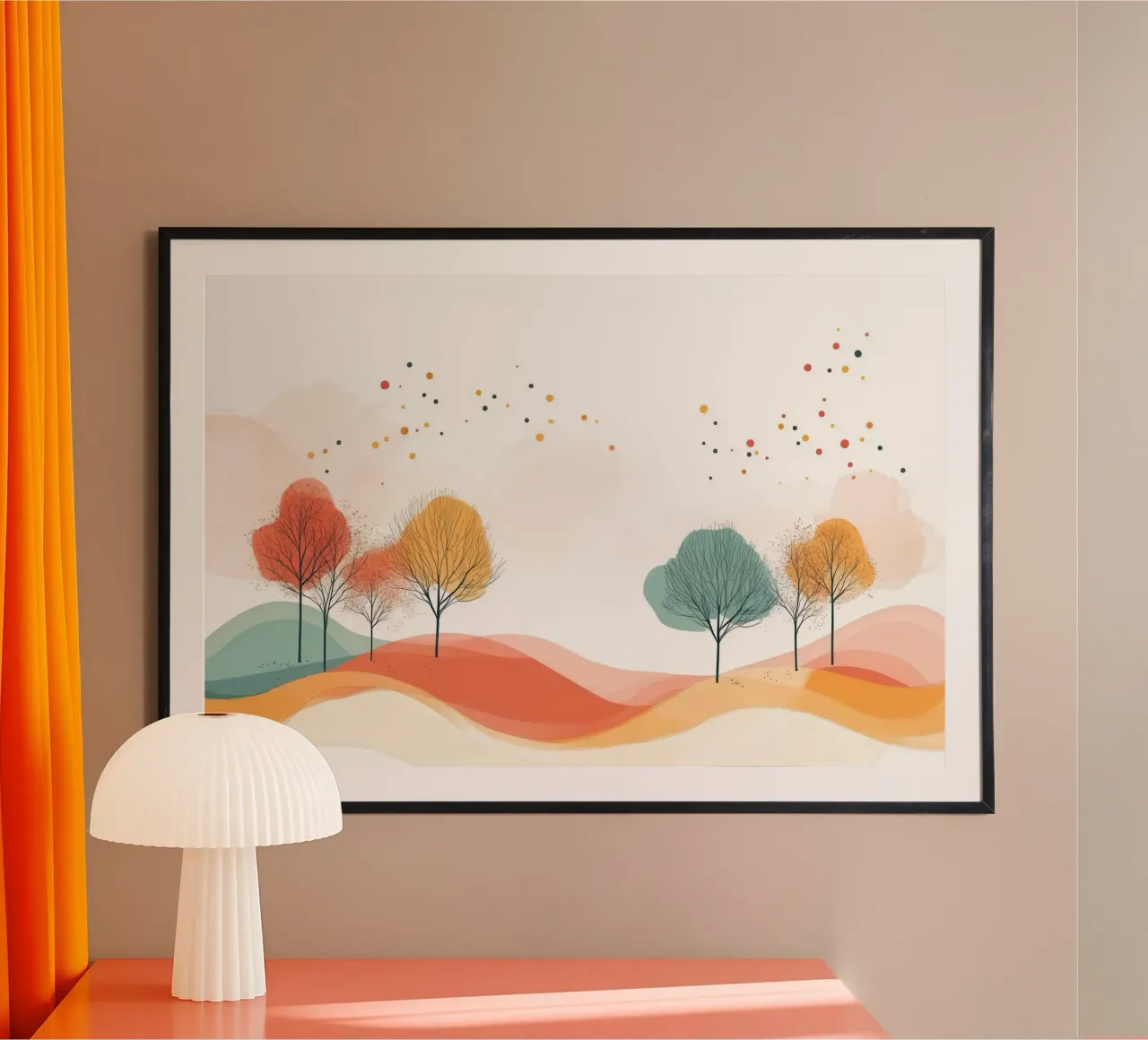 Colourful Landscape 02 poster with plastic frame by Art Unleashed