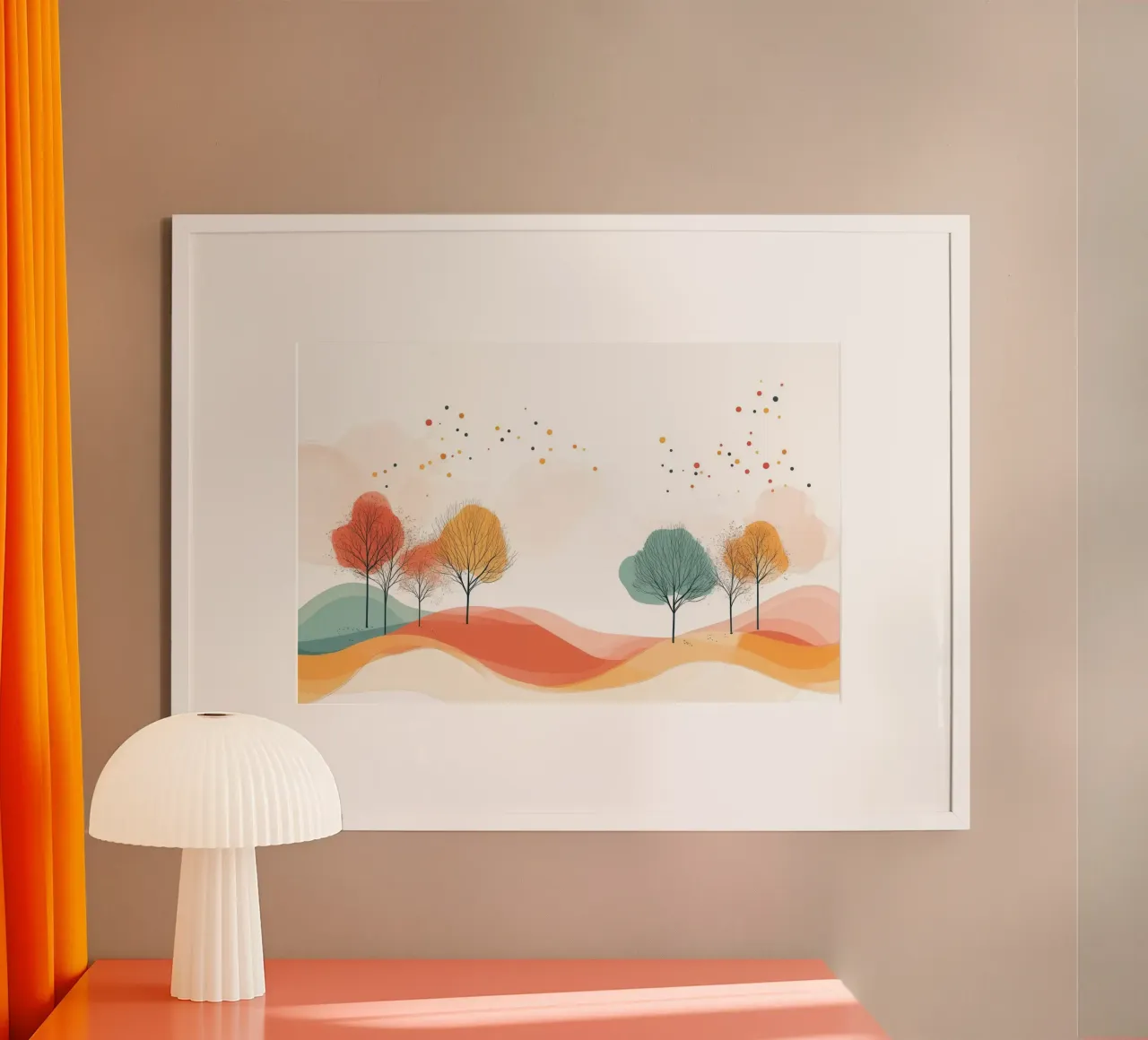 Colourful Landscape 02 poster with plastic frame by Art Unleashed