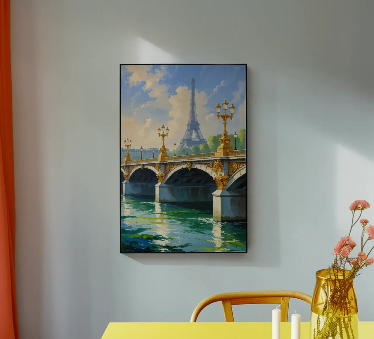 Ornate Lamps and Eiffel Tower Reflections plexiglass da AlbertKlee