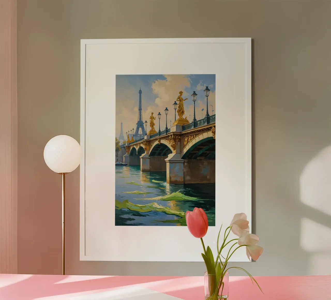 Ornate Parisian Bridge and River Serenity carta hahnemühle da AlbertKlee
