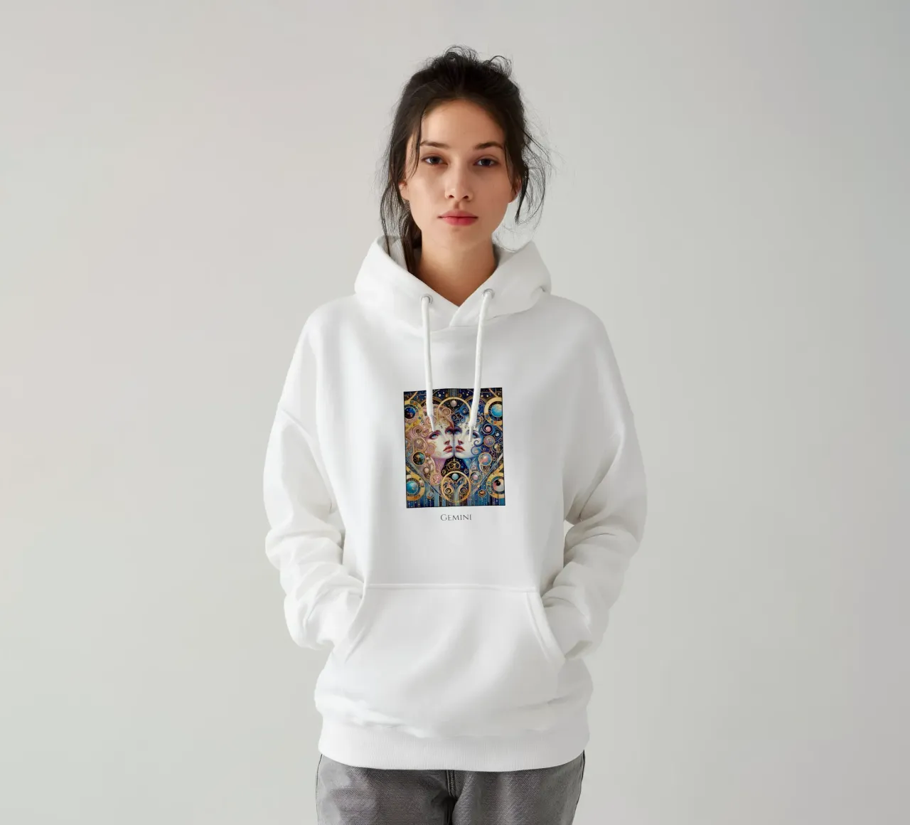 Segno zodiacale Gemelli felpa con cappuccio da Art-Nouveau-Dsg
