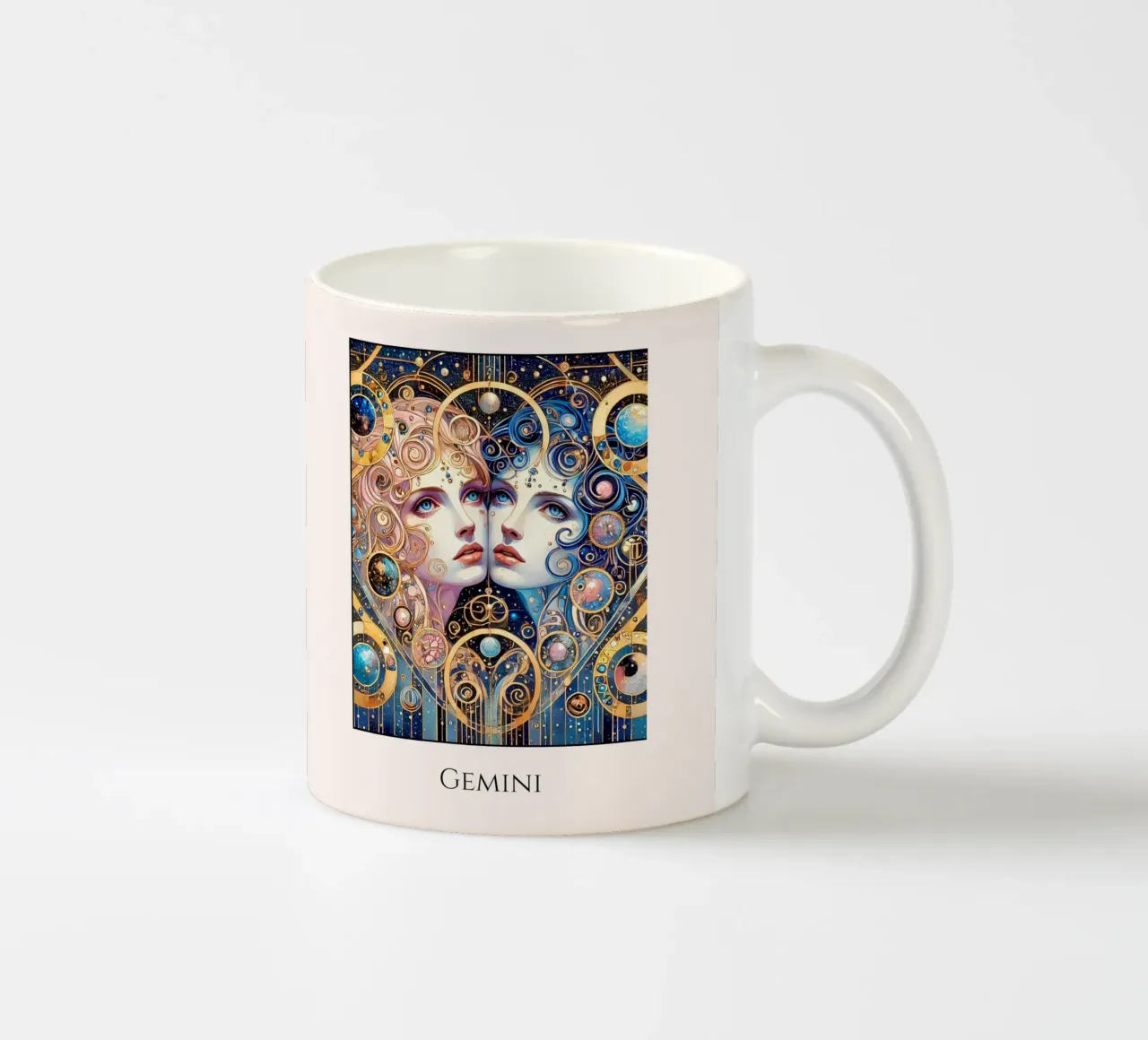 Segno zodiacale Gemelli tazza in ceramica da Art-Nouveau-Dsg