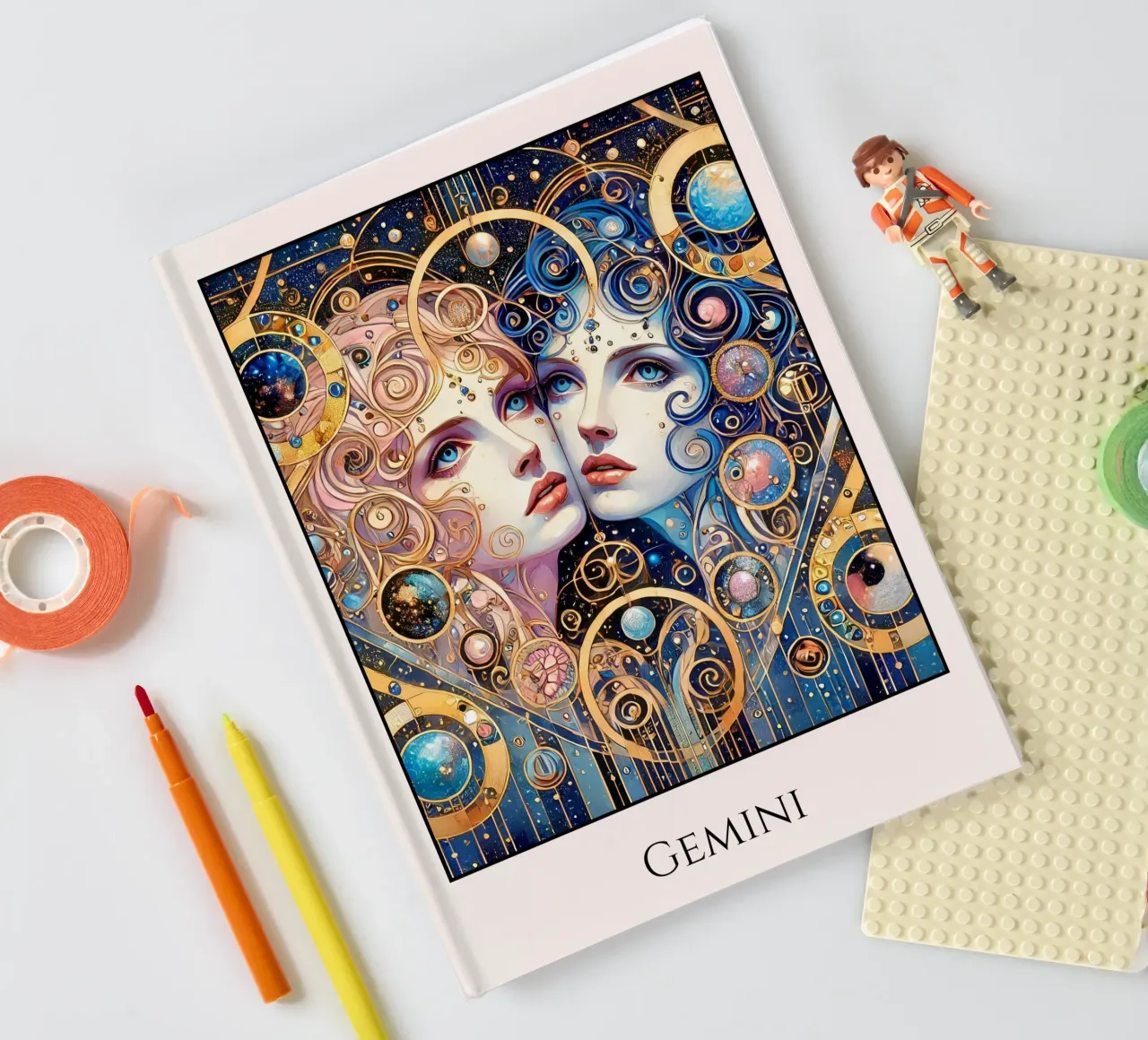 Astrological sign Gemini notebook by Art-Nouveau-Dsg