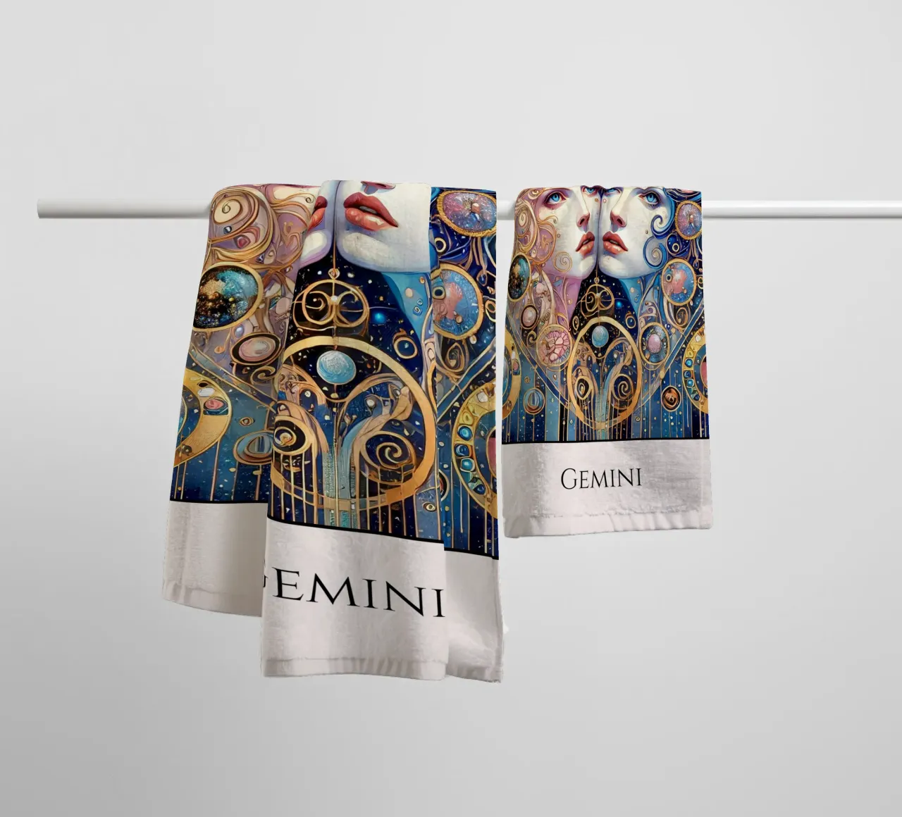 Segno zodiacale Gemelli asciugamano da bagno da Art-Nouveau-Dsg