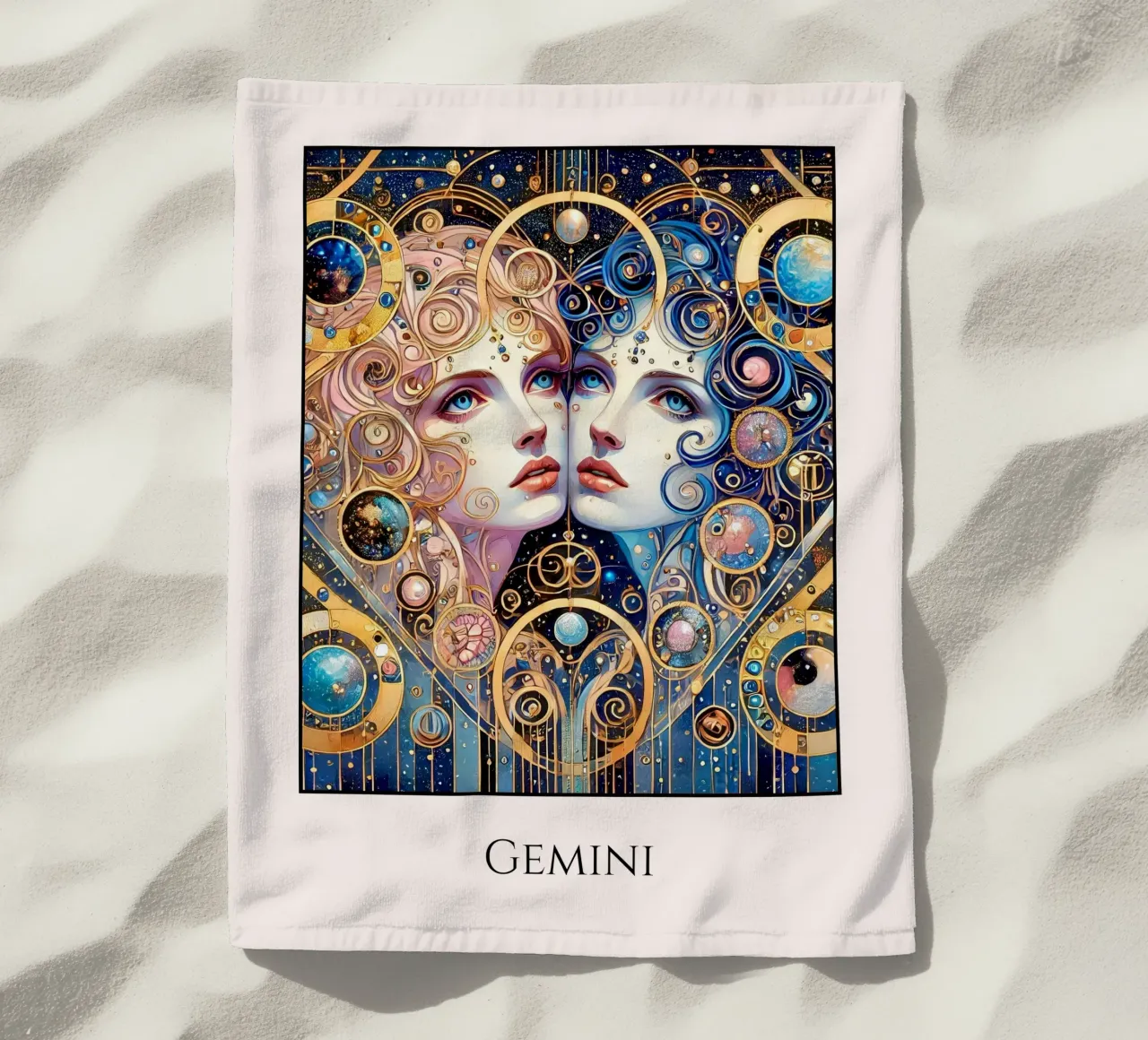 Segno zodiacale Gemelli telo mare da Art-Nouveau-Dsg