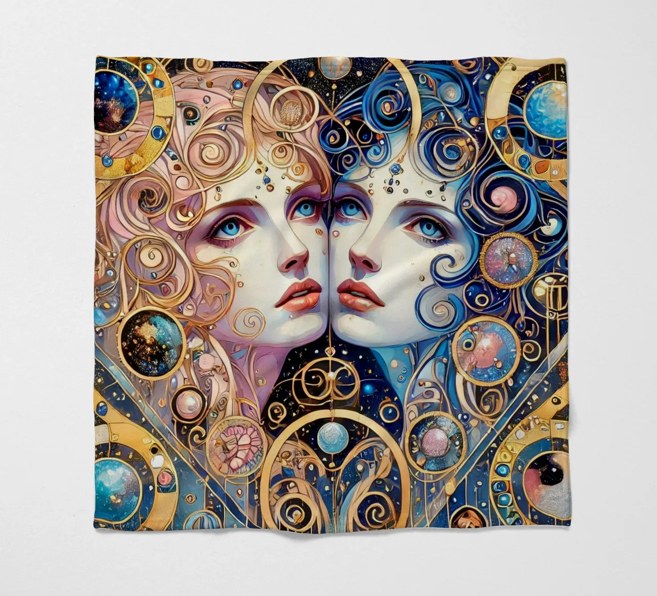 Segno zodiacale Gemelli coperta in pile da Art-Nouveau-Dsg