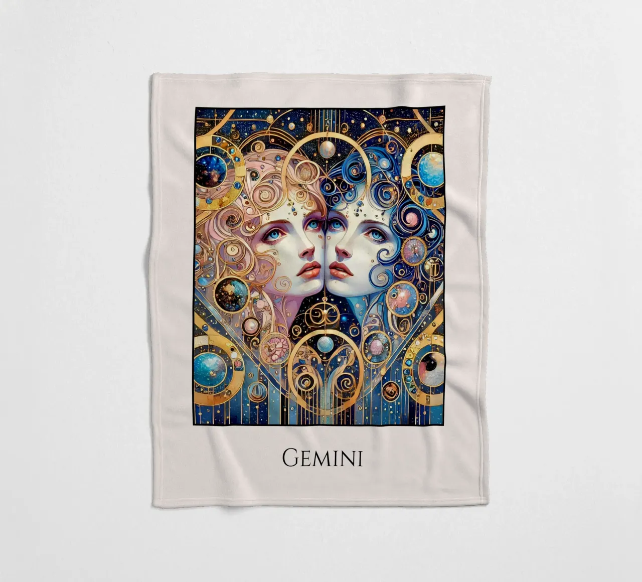 Segno zodiacale Gemelli coperta in pile da Art-Nouveau-Dsg