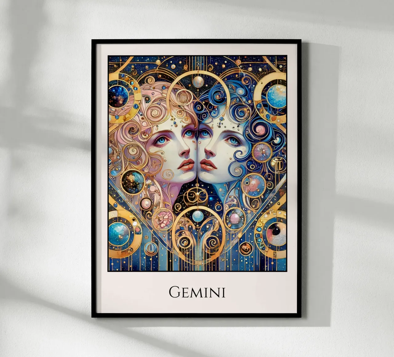 Segno zodiacale Gemelli carta hahnemühle da Art-Nouveau-Dsg