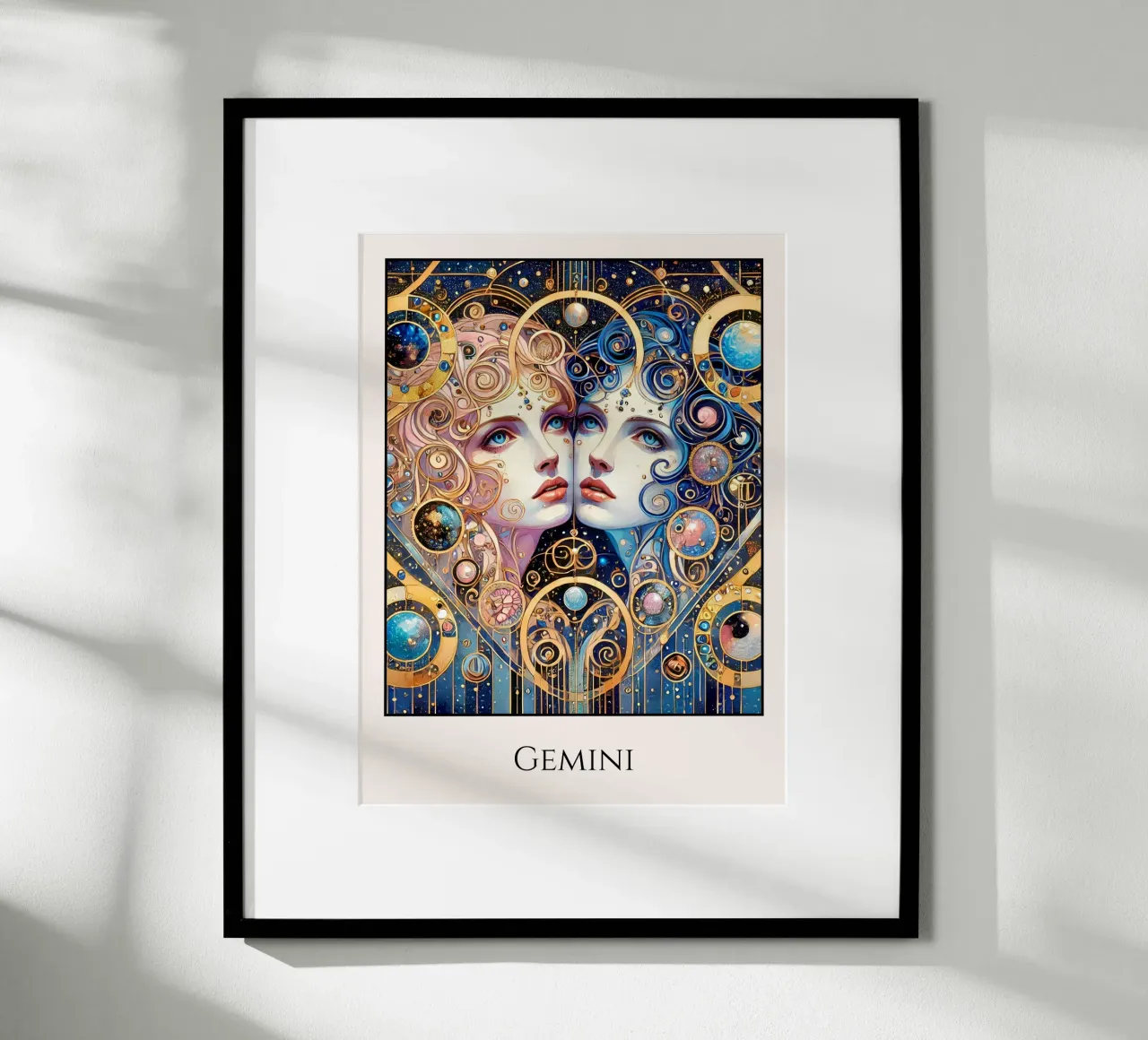 Segno zodiacale Gemelli carta hahnemühle da Art-Nouveau-Dsg