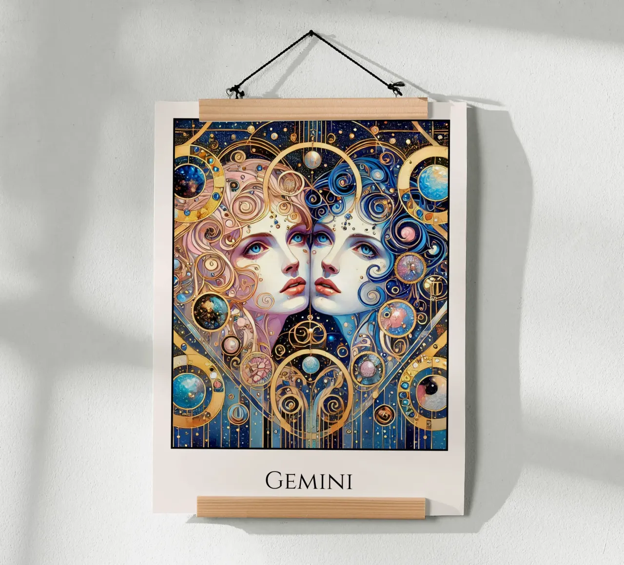 Segno zodiacale Gemelli carta hahnemühle da Art-Nouveau-Dsg