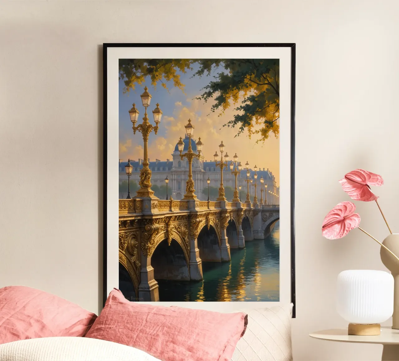 Golden Elegance of Pont Alexandre in Paris carta hahnemühle da AlbertKlee